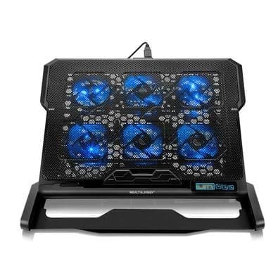 Base com Cooler para Notebook Multi Hexa, com 6 Fans com Ajuste de Velocidade, Até 17", 2x USB, LED, Preto - AC282
