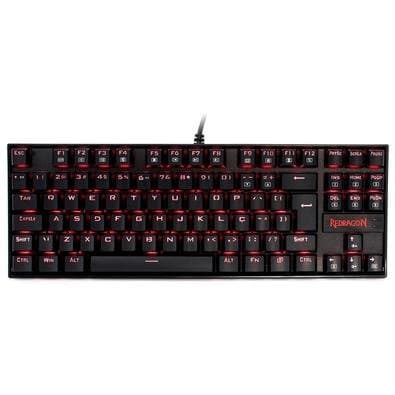 Teclado Mecânico Gamer Redragon Kumara, Anti-Ghosting, LED Vermelho, Switch Red, ABNT2, Preto - K552-2 (PT-RED)