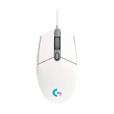Mouse Gamer Logitech G203 LIGHTSYNC RGB, Efeito de Ondas de Cores, 6 Botões Programáveis e Até 8.000 DPI, Branco - 910-005794