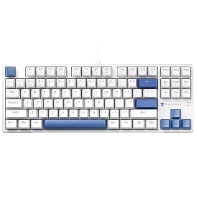 Teclado Mecânico Gamer Machenike K500B-B87 RGB, Switch RED, Layout 80%, Usb-C, Abnt2, Branco E Azul - REF JJ02GZ009