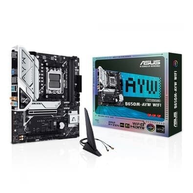 Placa Mãe ASUS B650M-AYW Wi-Fi, AM5, mATX, DDR5, Wi-fi, Bluetooth - 90MB1KI0-M0EAY0