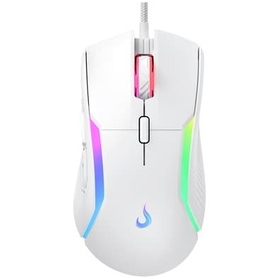 Mouse Gamer Rise Mode Laser White RGB, 16000 DPI, 9 Botões, Branco - RM-MG-L-W