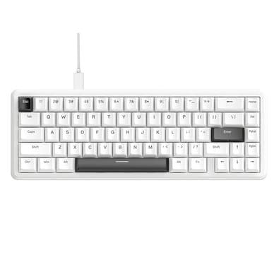 Teclado Magnético Gamer Attack Shark X65 HE, Rapid Trigger, 8000Hz, 0.01ms, Simple White, Branco - AS-X65HE-SW