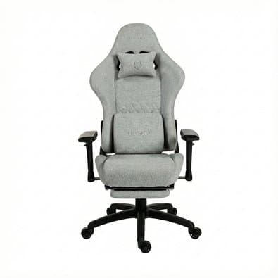 Cadeira Gamer Husky Tempest 4D, Até 145kg, Braços 4D, Almofadas, Reclinável 150º, Tecido, Descanso para Pés, Cinza Tecido - HCG700CZT4D