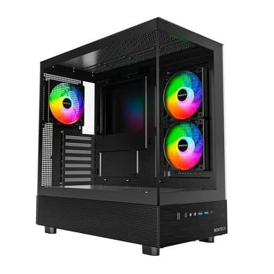 Gabinete Gamer Montech XR, Mid-Tower, Vidro Temperado, Com 3X Fans, Preto - XRBK