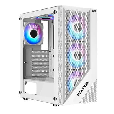 Gabinete Gamer Round5 Syndra, Mid Tower, ATX, Lateral em Vidro, Frente Mesh, Branco - R5-SYNDRA-W-2184