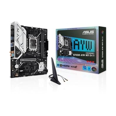 Placa-Mãe ASUS B760M-AYW WIFI D4 II, Intel LGA 1700, mATX, DDR4, Wi-Fi 6, Preto - 90MB1MG0-M0EAY0