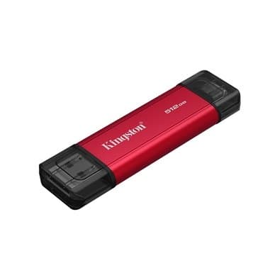 SSD Externo Portátil Kingston, 512GB, Dual USB-A/C, Leitura 1050 MB/s, Gravação 950 MB/s, USB 3.2 Gen 2 - SPSD/512GB