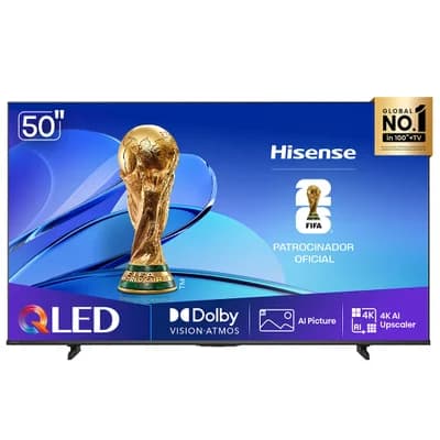 Smart Tv QLED 4khisense 50” " 50q6qvv Com Processador Ai, Dolby Vision Atmos E Compatibilidade Alexa E Google - Bivolt
