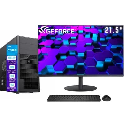 Computador Skill Pro i5 11400f, 16gb, SSD 256gb, Geforce 2gb, Monitor 21,5", WINDOWS 11 Microsoft Sp-087