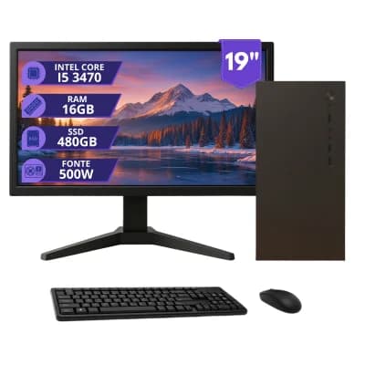 Computador Completo Intel i5 16gb SSD 480GB 500w Monitor 19