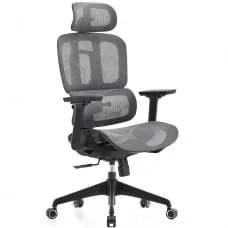 Cadeira de Escritório Dr. Office Business, Mesh, 3D, Ajustável, Suporta até 120kg, Preto e Cinza, DR-CH-B