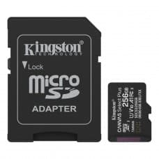 Cartão de Memória Kingston Canvas Select Plus Gen3, MicroSD 256GB, Classe 10, Com Adaptador, SDCS3/256GB