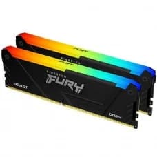 Memória DDR4 Kingston Fury Beast RGB, 16GB (2x8GB), 3600MHz, Preto, KF436C17BB2AK2/16