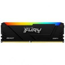Memória DDR4 Kingston Fury Beast RGB, 16GB, 3200Mhz, Preto, KF432C16BB12A/16