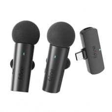 Microfone de Lapela Fifine M8, Duplo, Wireless, USB Tipo-C, Black