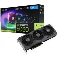 Placa de Vídeo PNY NVIDIA GeForce RTX 5060 EPIC-X RGB OC Triple Fan, 8GB, GDDR7, DLSS, Ray Tracing, VCG50